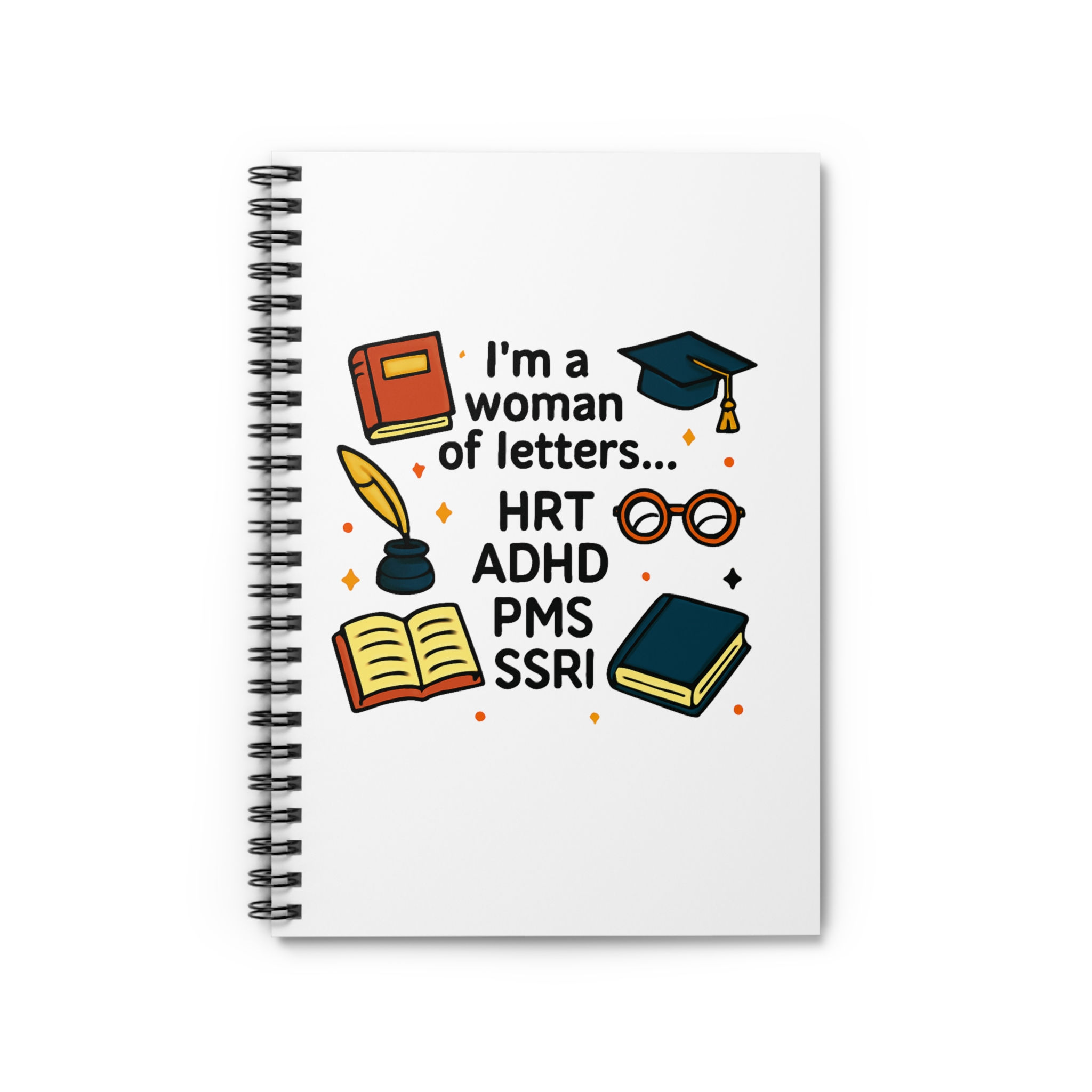 Notebook Spiral-Bound "I'm a woman of letters,,,"