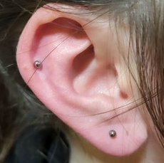 Helix and lobe piercings