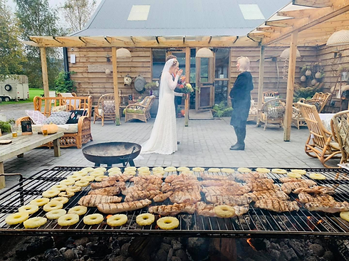 wedding with chicken BBQ barbeque by big 5 catering