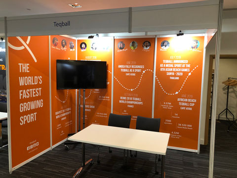 Orange sport based shell stand