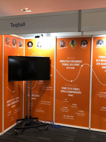 orange exhibition stand