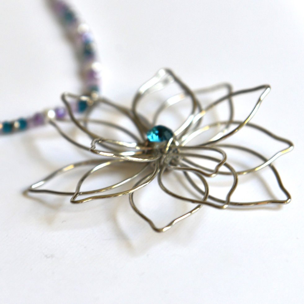 תמונה ממוזערת: שרשרת כסף - פרח גדול