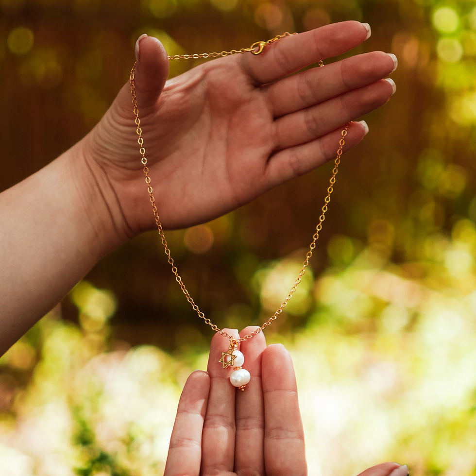 תמונה ממוזערת: שרשרת יהב פנינה מגן דויד