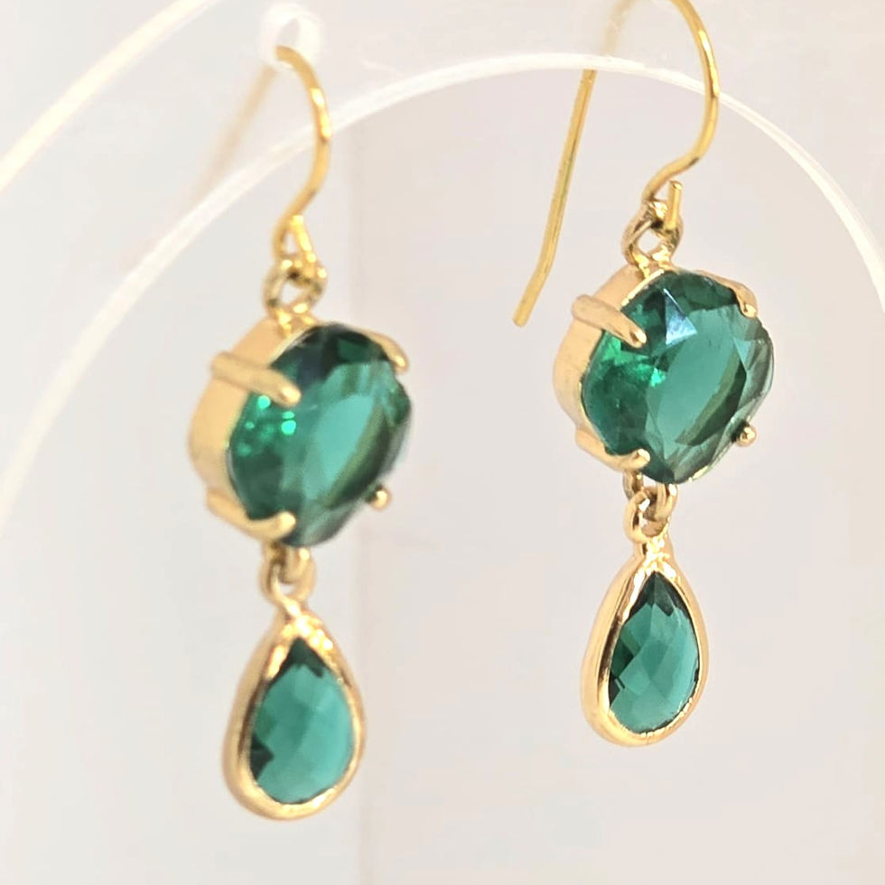 תמונה ממוזערת: עגיל - פאולה עיגול ירוק