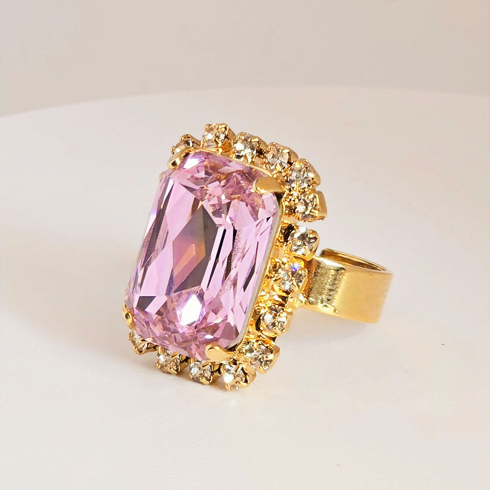 תמונה ממוזערת: טבעות - לאה ורוד מרובע