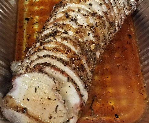 roasted pork loin prepared meal