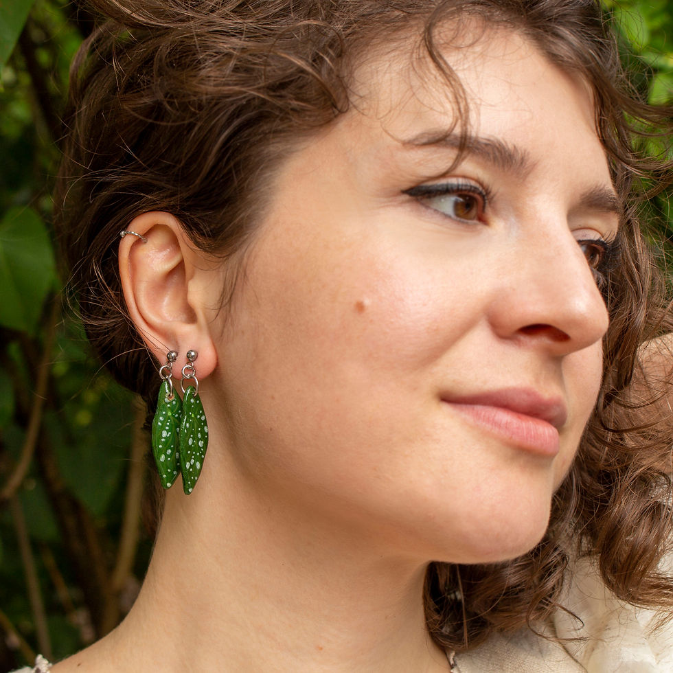 Miniatură: Cercei-tijă Begonia Maculata