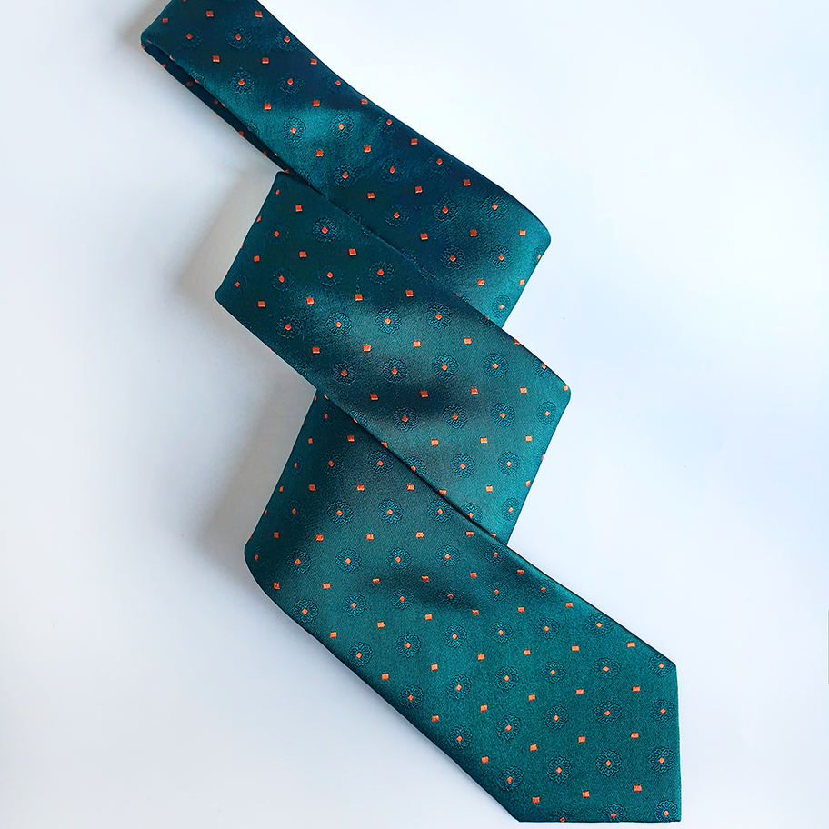 Folk Form Silk Tie & Cufflinks Gift Set - Emerald