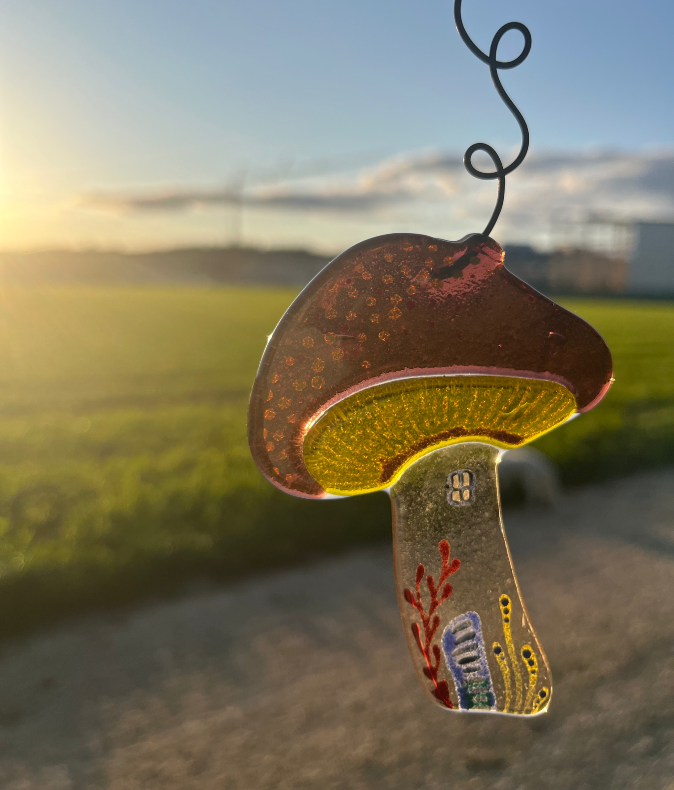 Mushroom house with small hat