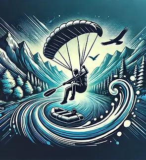 DALL·E 2025-03-20 01.33.06 - A person paragliding over mountains, trekking through a lush