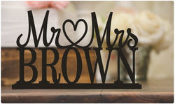 Custom Wedding Table Sign with Your Last Name - Wedding Cake Table Sign
