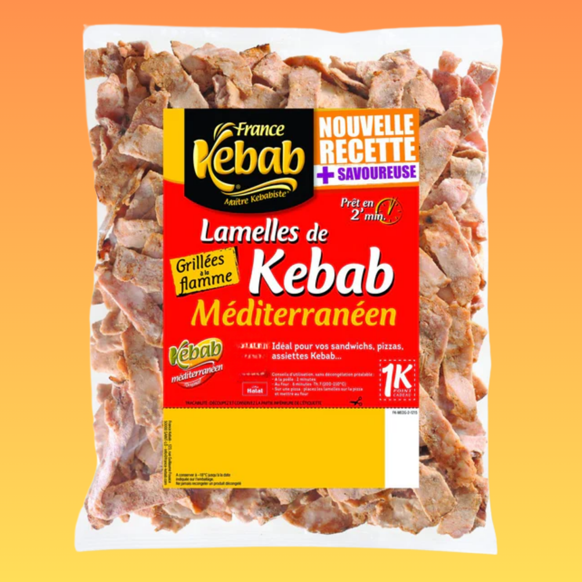 Lamelles kebab fumée