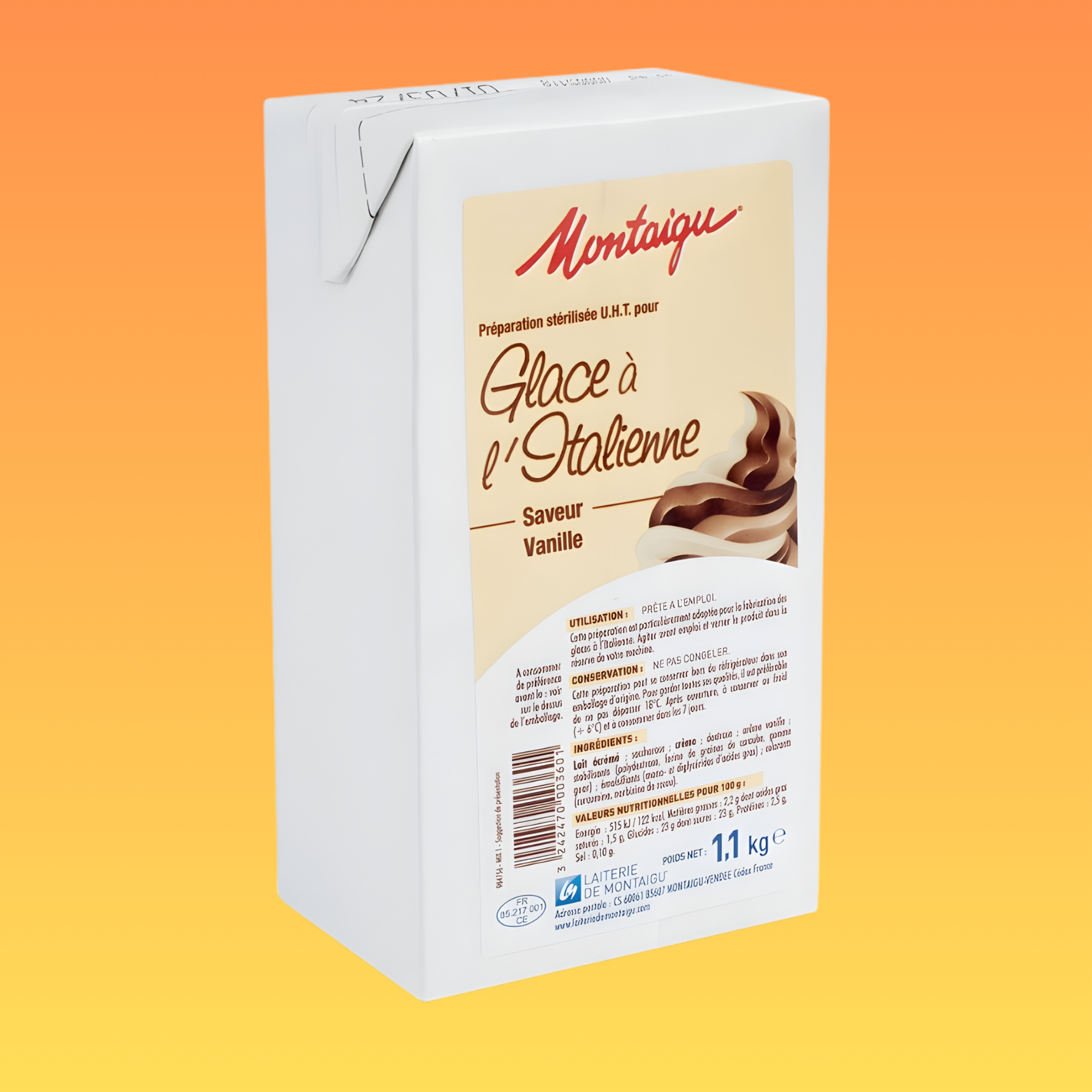 Glace à l'italienne vanille