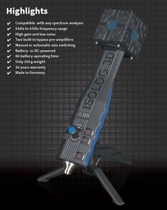 Thumbnail: Aaronia IsoLOG 3D Mobile 9080 PRO Portable Isotropic 3D Antenna 9kHz - 8 GHz Highlights
