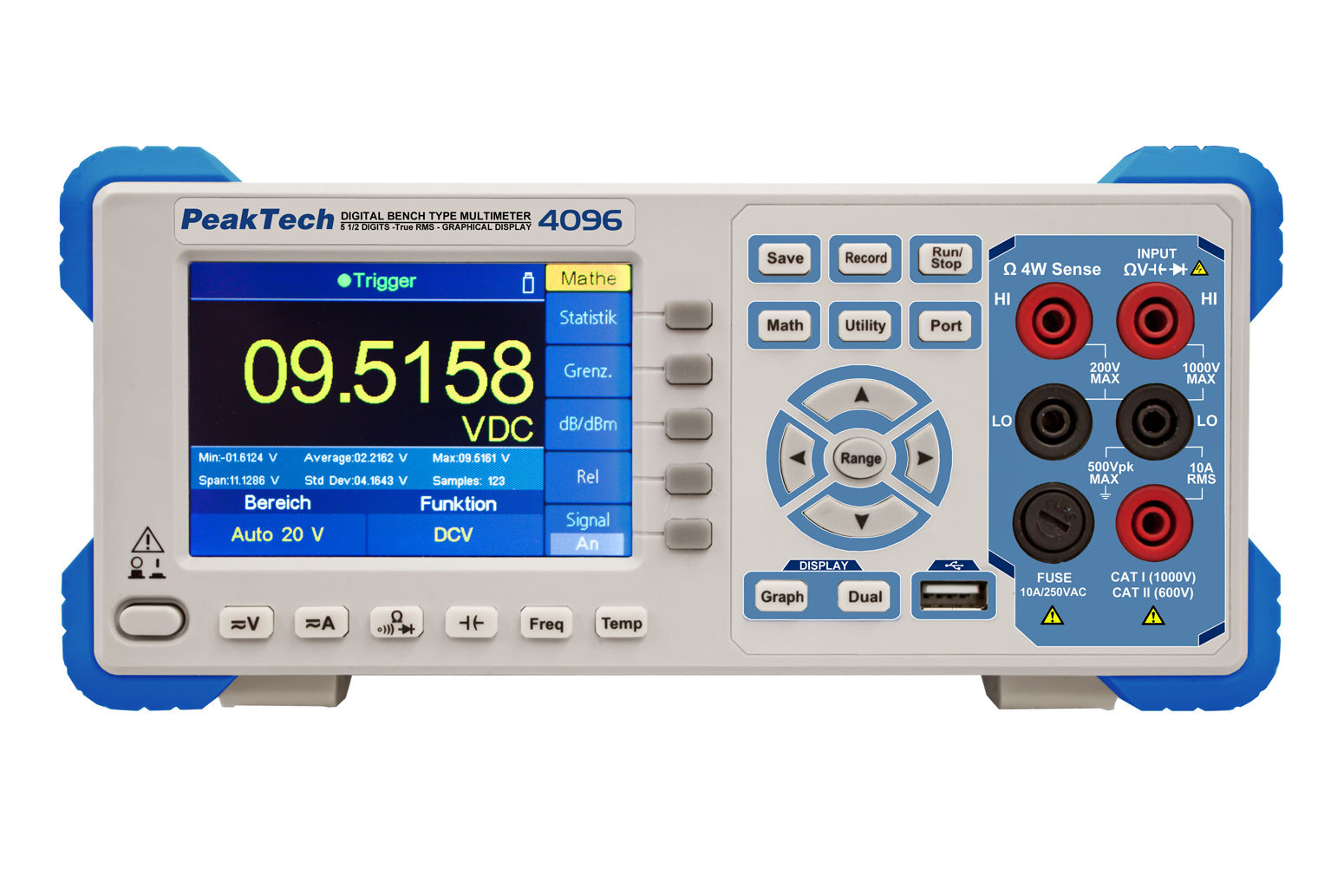 Peaktech P4096 5 1/2 Digit Graphical Bench Multimeter TFT RS-232 USB LAN DMM