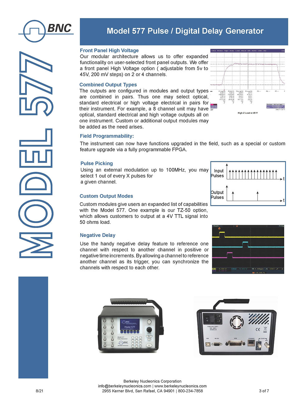 Thumbnail: Berkeley BNC Model 577 Series Digital Delay/Pulse Generator 0.001 Hz to 20 MHz Features