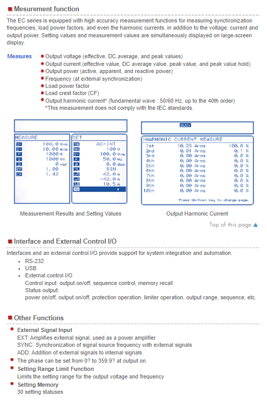 Thumbnail: NF Corp EC750SA	Programmable AC Power source AC 750 VA, DC 750 W