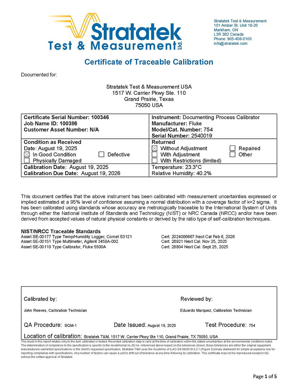 Thumbnail: Fluke 754 Documenting Multifunction Process Calibrator HART NIST Calibrated Certificate of traceable calibration