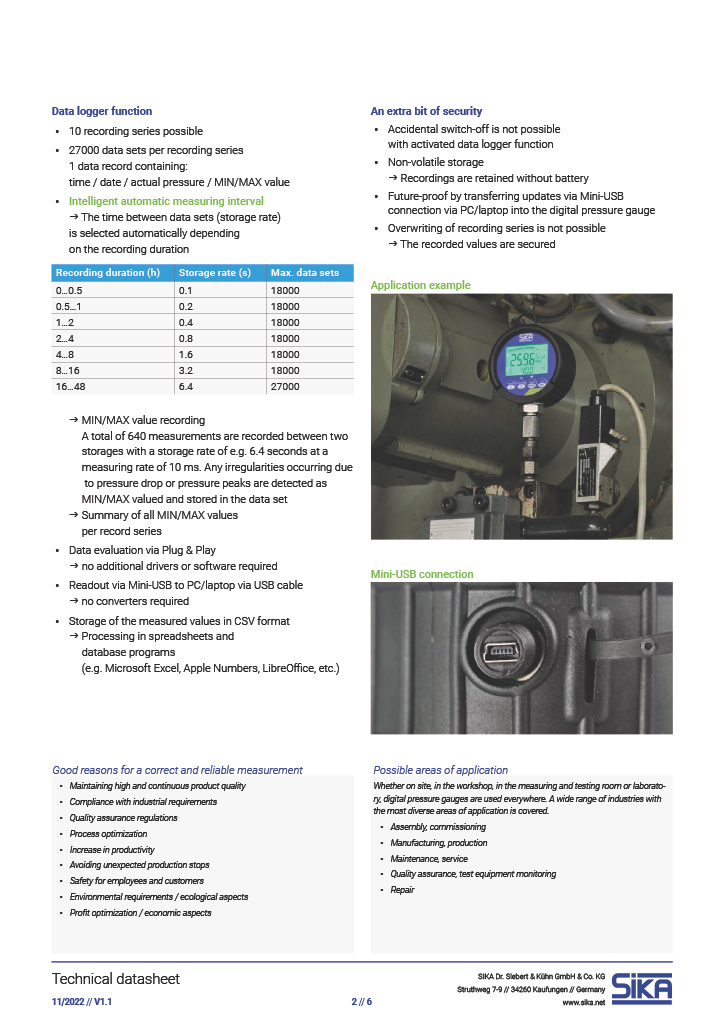 Thumbnail: SIKA D2 Digital Pressure Gauge 0.1% Accuracy -1 to 1000 bar Ranges