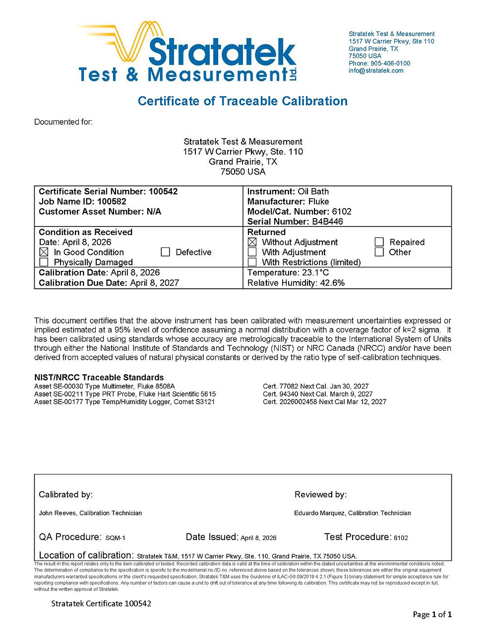 Thumbnail: Fluke 6102 Micro-Bath 35°C to 200°C (95°F to 392°F) Temperature  NIST Calibrated