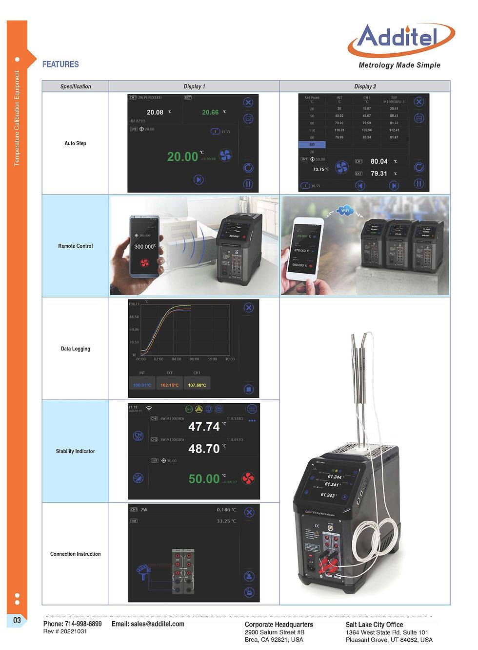 Thumbnail: Additel 875-155 Dry Well Temperature Calibrator (-40°C to 155°C) NIST Calibrated