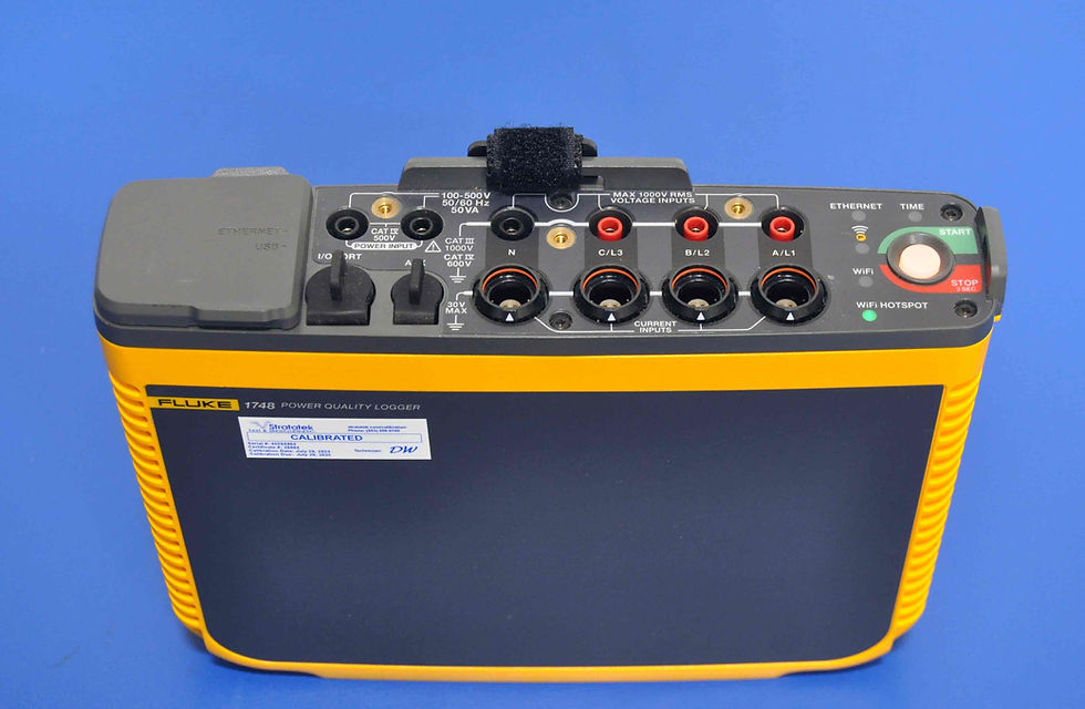 Thumbnail: Fluke 1748 3 Phase Power Quality Logger 1500A Probes PQA - NIST Calibrated Rear view panel