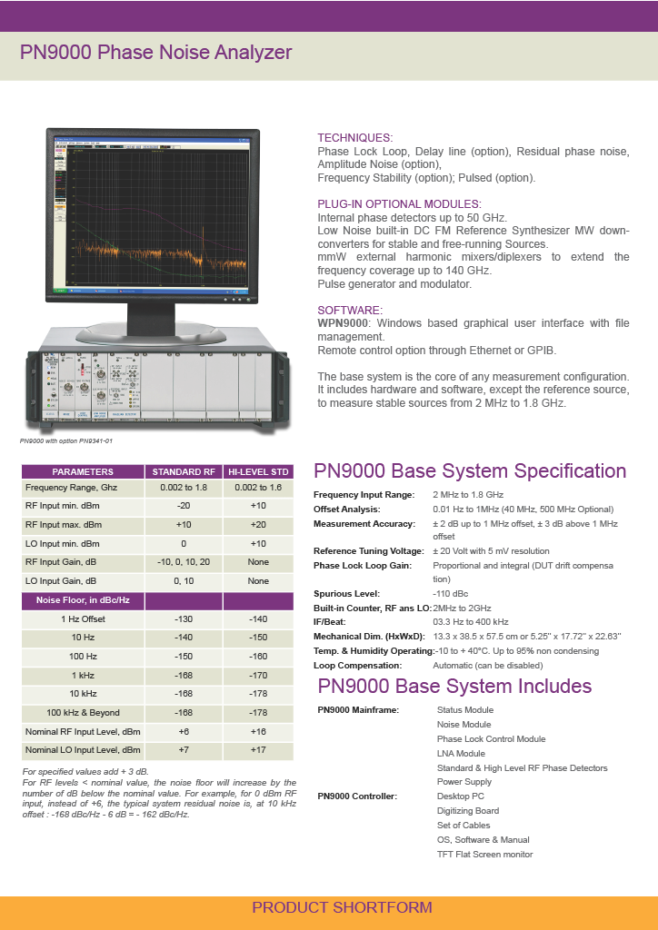 Thumbnail: Noise XT PN9000 Phase Noise Analyzer 2MHz - 1.8/26.5/40/50 GHz Option to 140 GHz