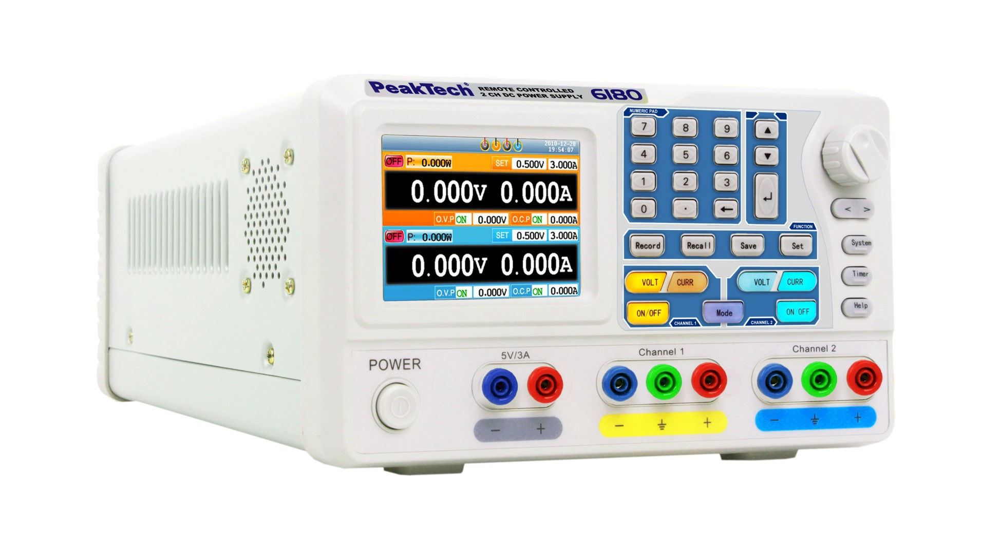 Peaktech P6180 Programmable DC Power Supply 30V 3A Dual Channel, 5V 3A