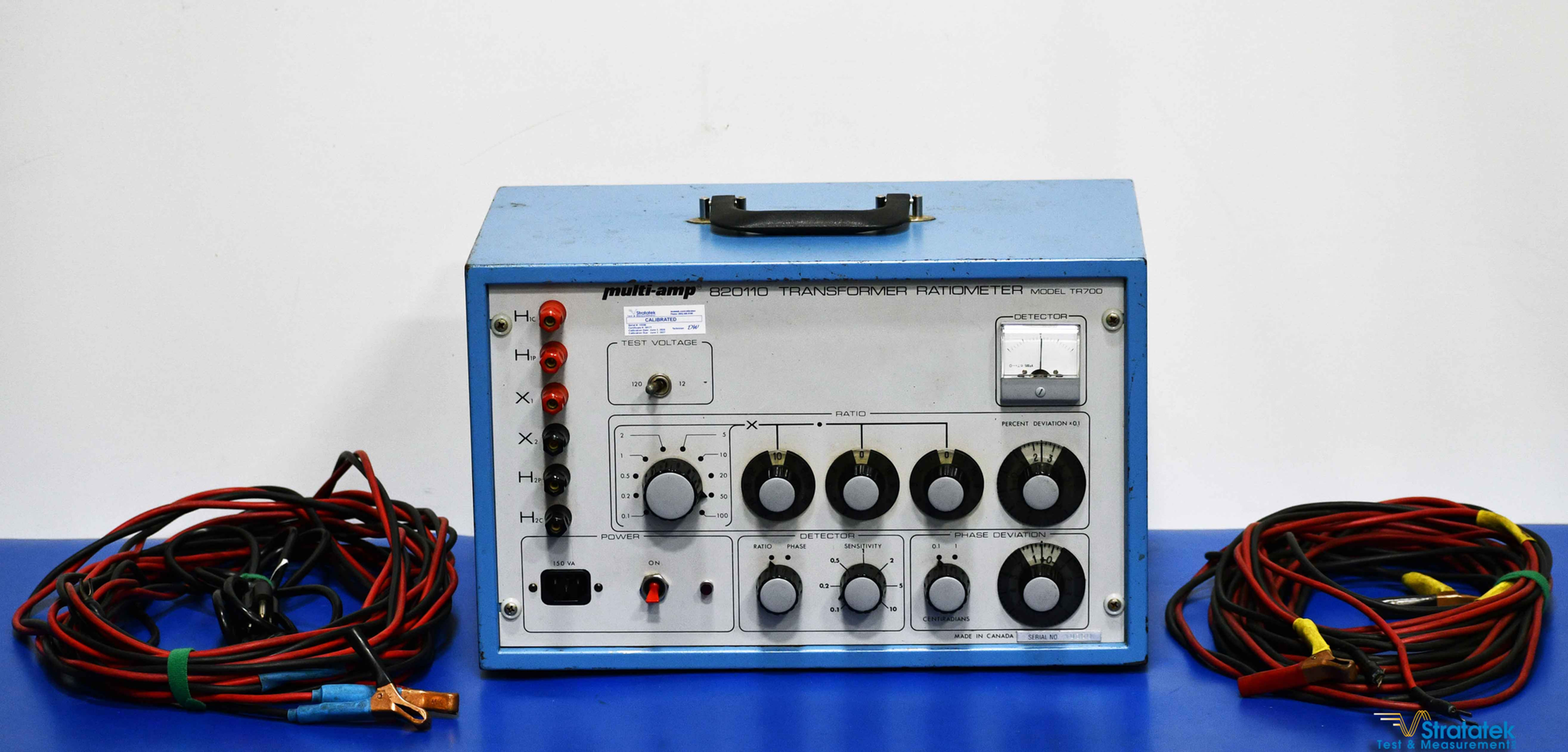 Multi-amp Megger TR700 820110 Transformer Ratiometer with accessories