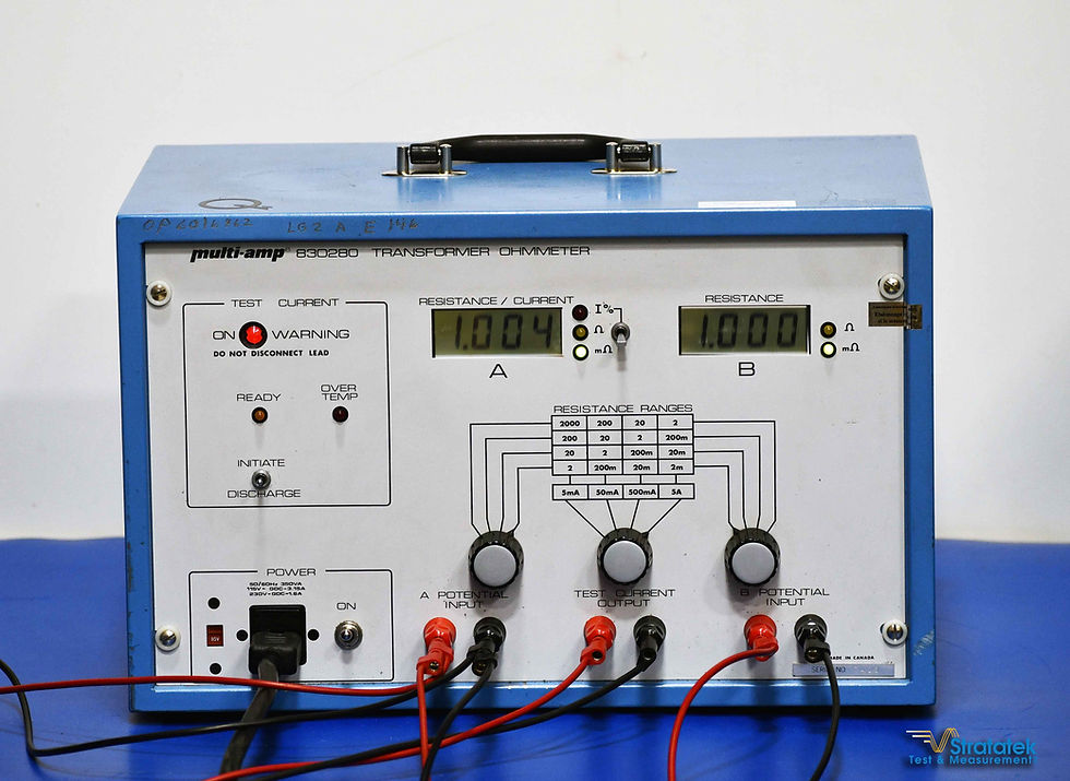 Thumbnail: Multi-Amp 830280 Megger Transformer Ohmmeter 5A Winding Resistance Tester close up