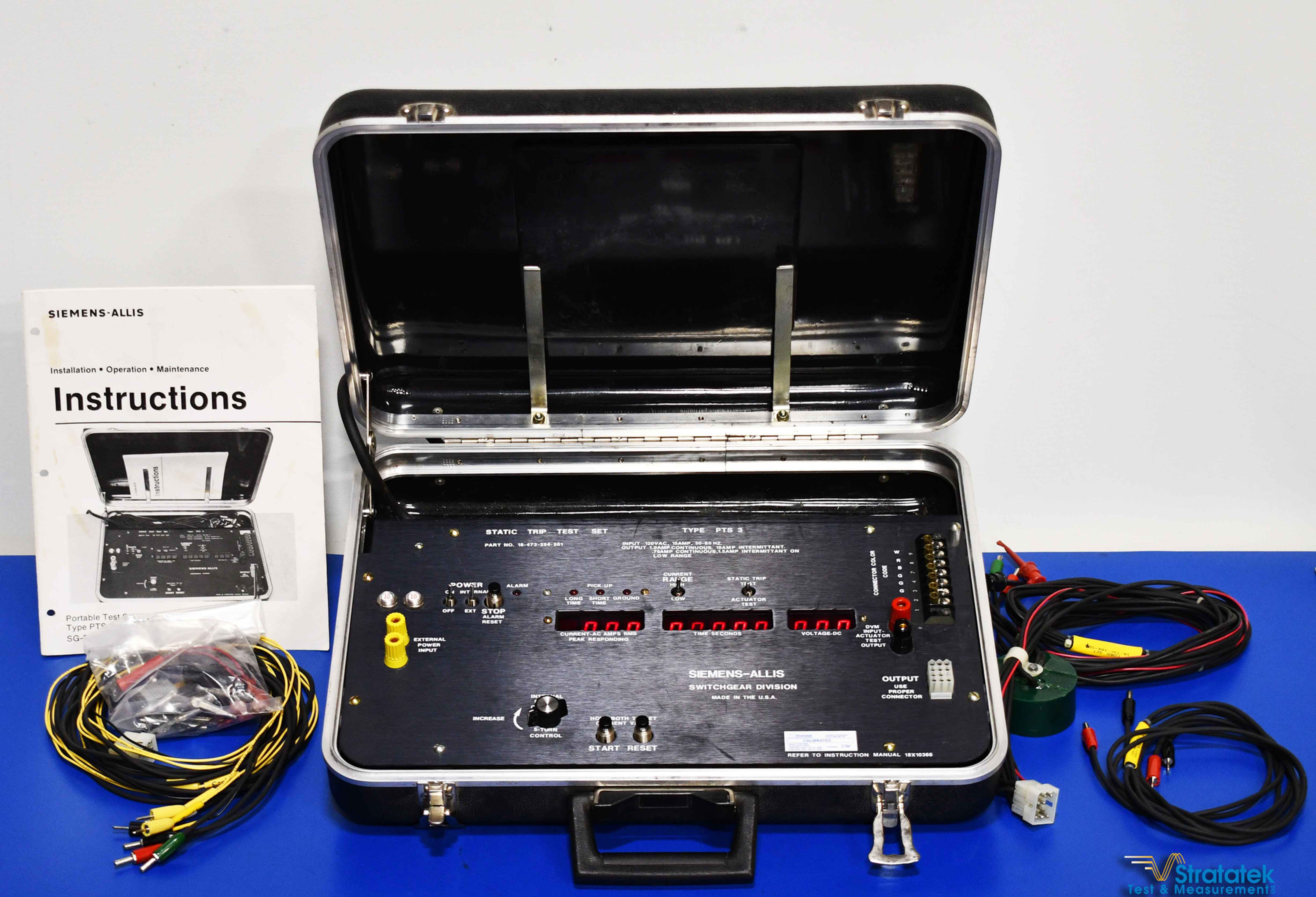 Siemens PTS3 Static Trip Test Set NIST Calibrated Siemens-Allis Switchgear Full set