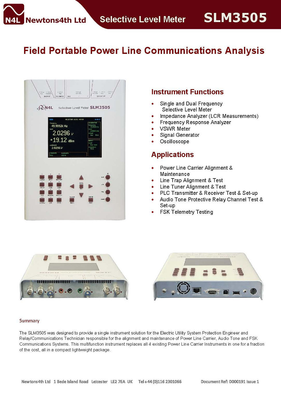 Thumbnail: N4L SLM3505 Selective Level Meter with integrated Signal Generator 5Hz - 5MHz