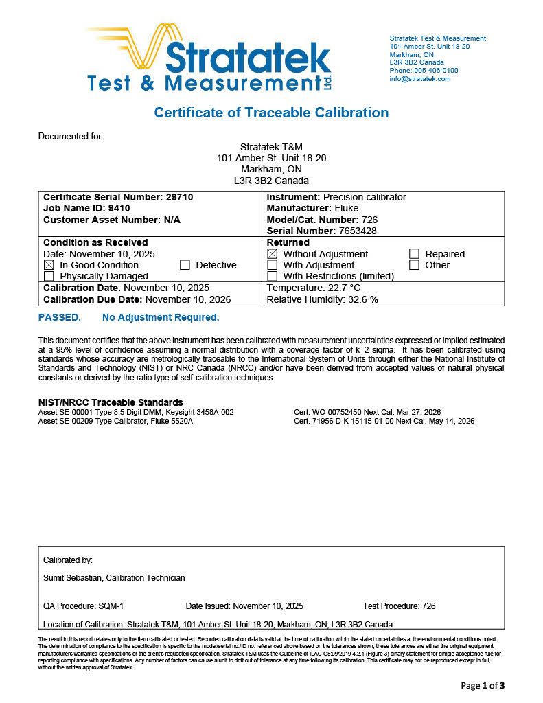Thumbnail: Fluke 726 Precision Multifunction Process Calibrator HART NIST Calibrated