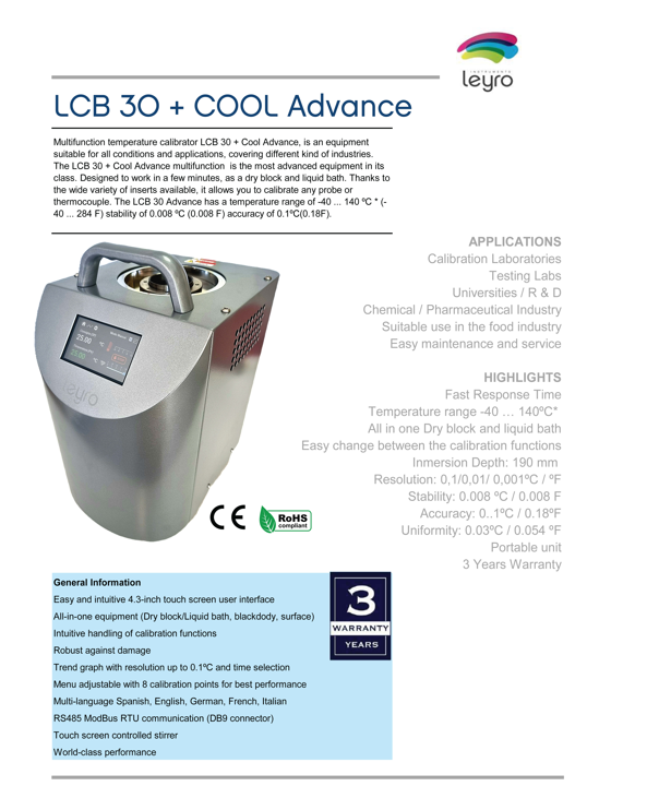 Thumbnail: Leyro Instruments LCB 30 +COOL Advance Temperature Calibrator data sheet
