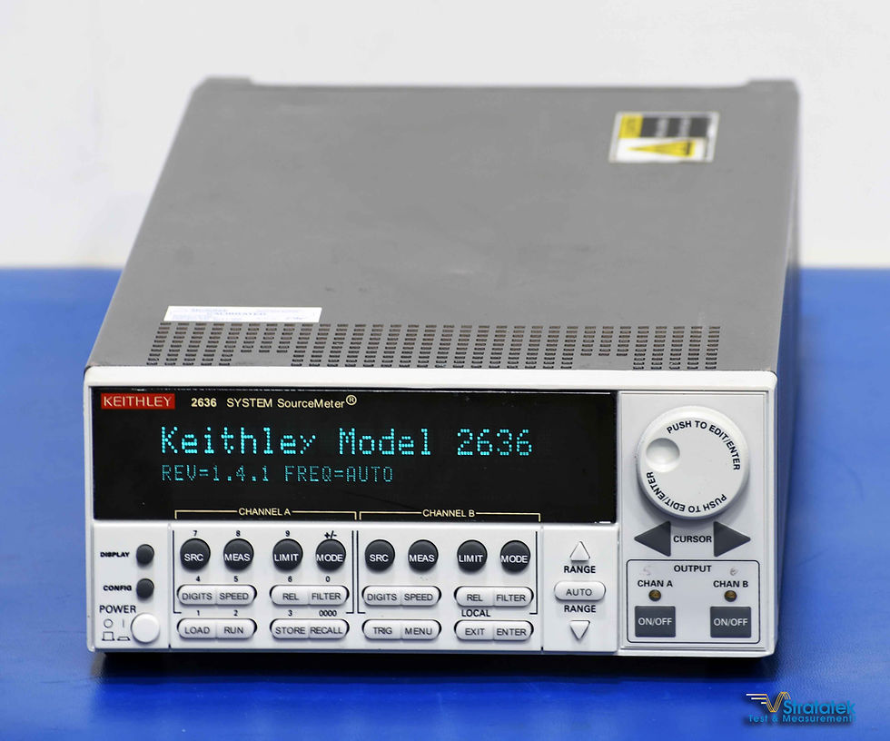 Thumbnail: Keithley 2636 SourceMeter front view with revision number