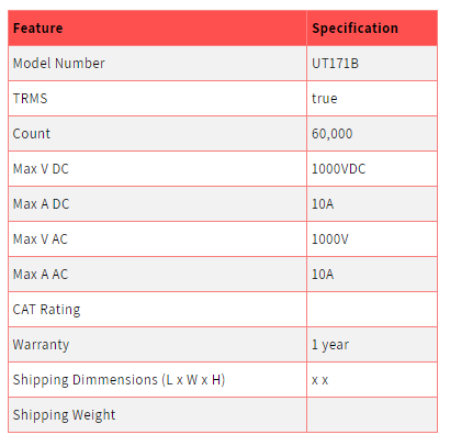 Thumbnail: UNI-T UT171B Industrial TRMS Process Multimeter