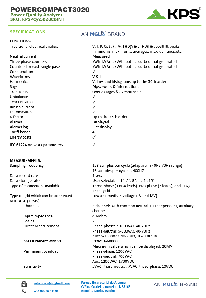 Thumbnail: KPS PowerCompact3020 Power Quality Analyzer 3 Phase PQA