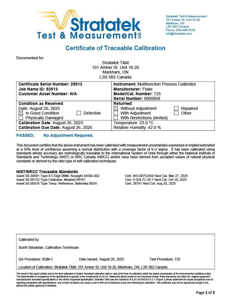 Thumbnail: Fluke 725 Multifunction Process Calibrator - NIST Calibrated with Data Certificate of traceable calibration