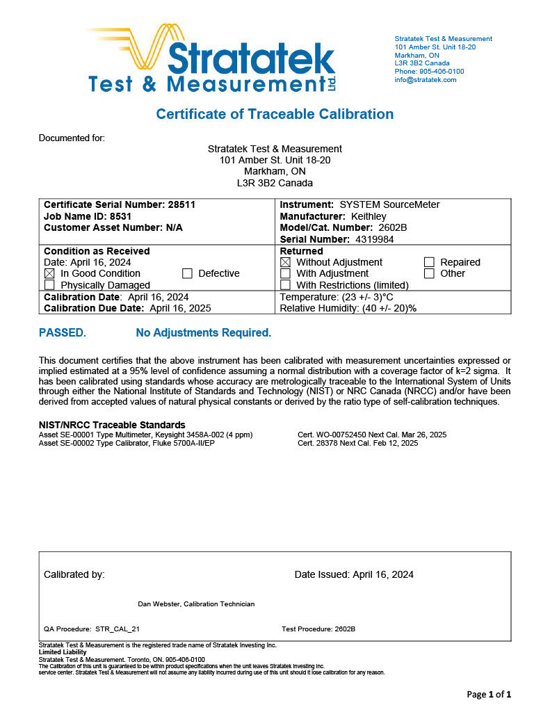 Thumbnail: Keithley 2602B SourceMeter SMU Dual Channel Source Meter NIST Calibrated