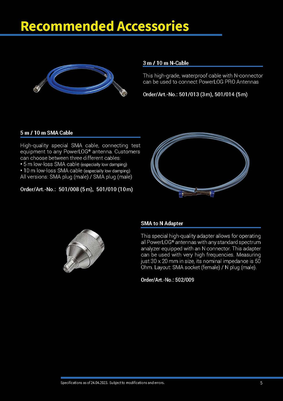 Thumbnail: Aaronia PowerLOG PRO 30600 EMI Double Pole Broadband Horn Antenna 300MHz-6GHz Recommended accessories