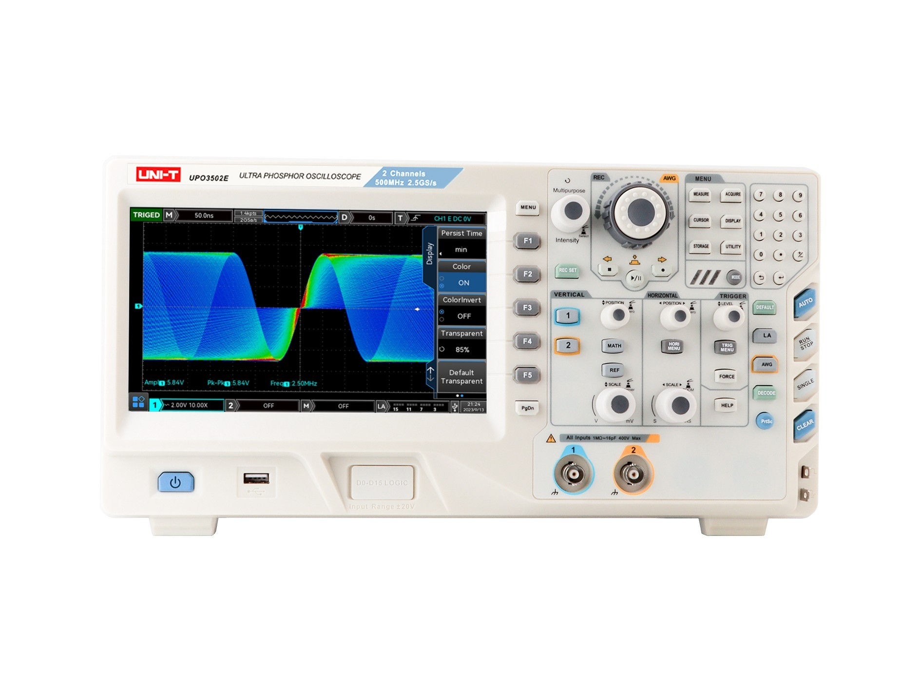 UNI-T UPO3502E 500MHz 2Ch Mixed Signal Oscilloscope MSO (w/o Logic Pod)