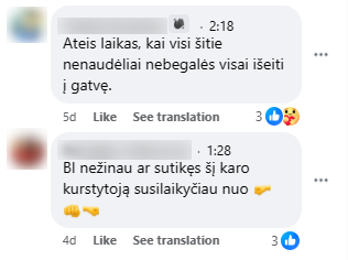 Facebook komentaro pavyzdys
