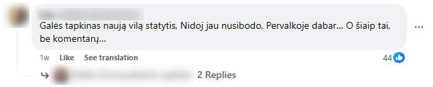 Facebook komentaro pavyzdys