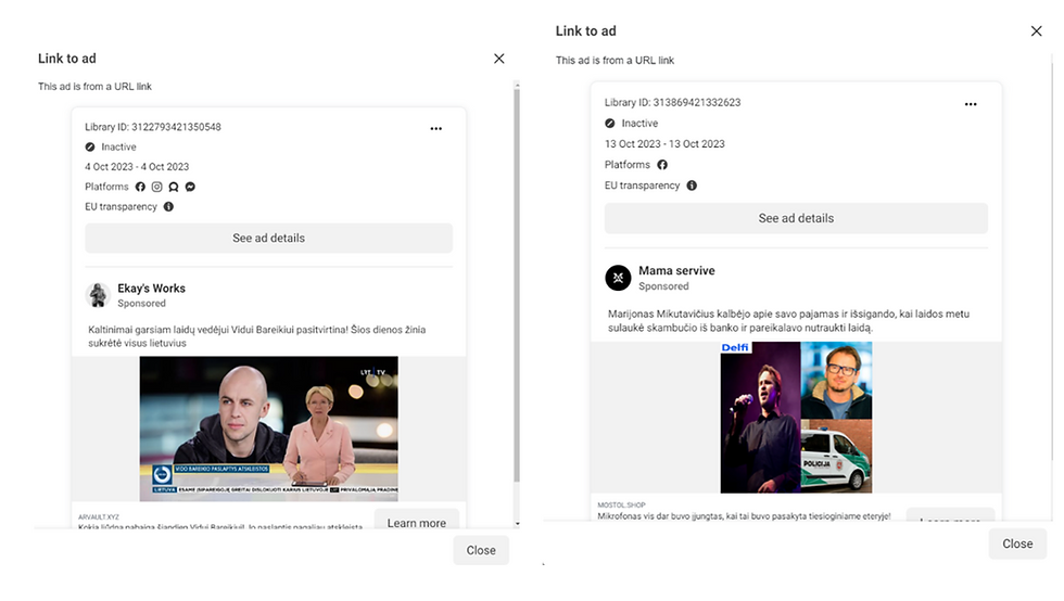 „Facebook“ puslapis, vedantis į netikrą naujienų portalą