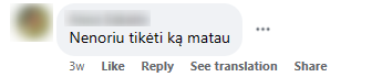Facebook komentaro pavyzdys
