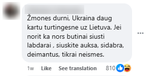 Facebook komentaro pavyzdys