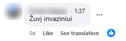 Facebook komentaro pavyzdys
