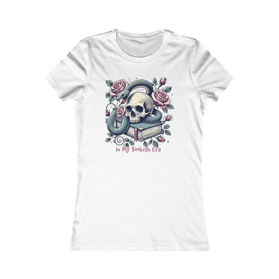 Women's Favorite Tee - In My Bookish Era, Skull, Snake & Roses Graphic Tee