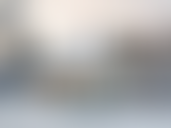 A cozy two-story white house surrounded by snow-covered trees and shrubs, with warm lights glowing through the windows on a calm winter evening.