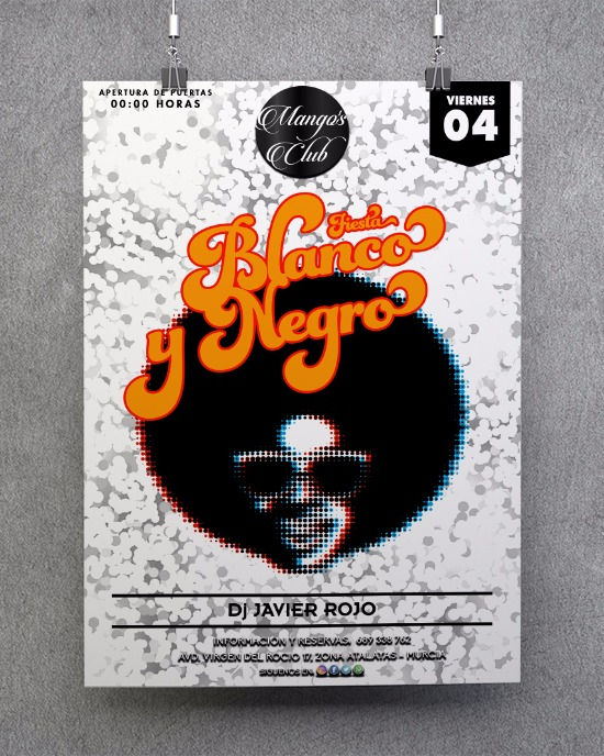 Cartel Fiesta Blanco & Negro